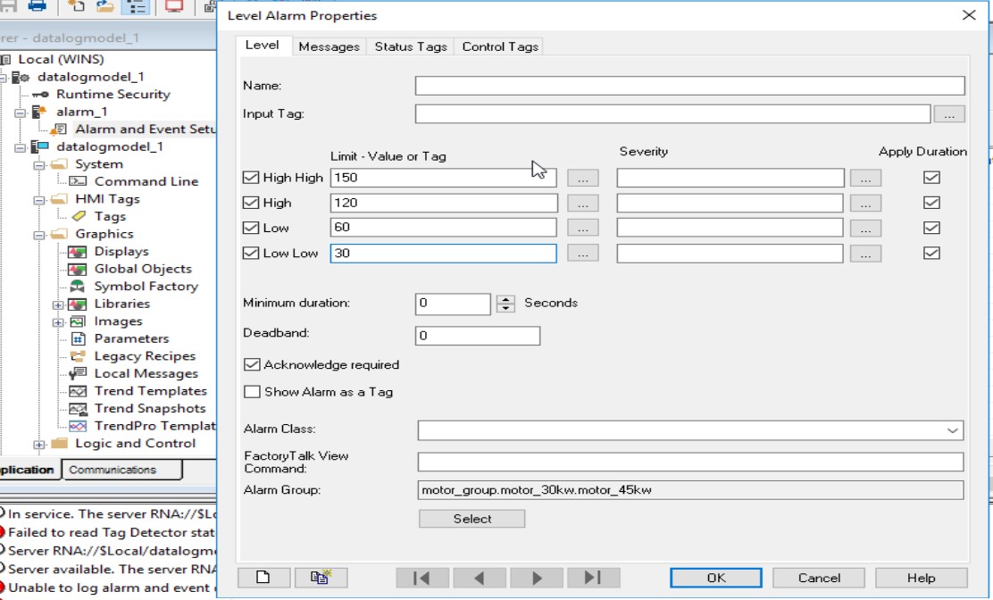 Factorytalk View Alarm Level